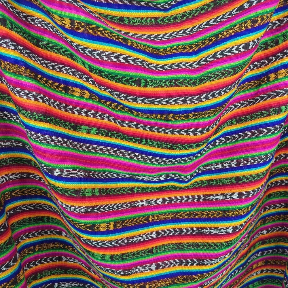 Vintage Native Indigenous Knit Tablecloth Blanket Throw Indigenous Striped Boho